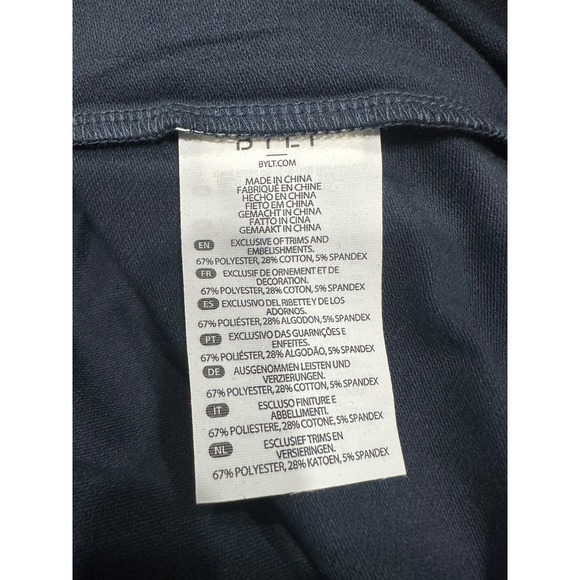 BYLT Signature Hooded Drop-Cut Long Sleeve Navy Shirt XL MTLS0153-404 NWT - Picture 7 of 12